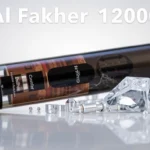 Al Fakher 12000 disposable vape showcasing its premium design and features, emphasizing the capacity for 12,000 puffs and flavorful options.